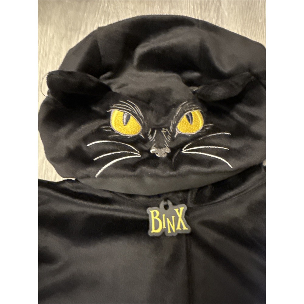 Spirit Halloween Black Cat Binx Costume Hooded Jumpsuit Adult L/XL Hocus Pocus